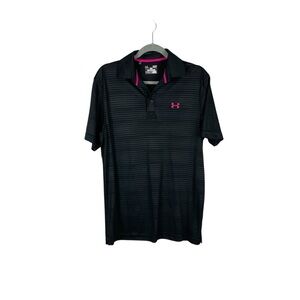 Under Armour HeatGear Black Stripe Polo Shirt Men’s Small